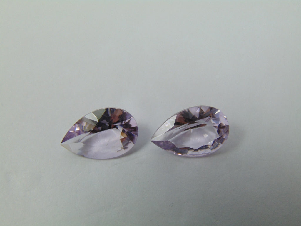 7.45ct Amethyst Rose France Pair 14x9mm