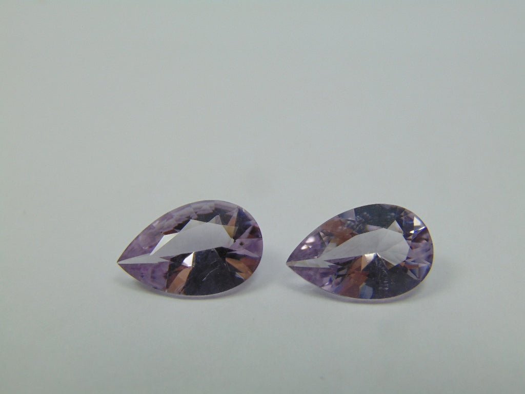 7.45ct Amethyst Rose France Pair 14x9mm