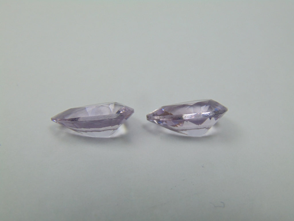 7.45ct Amethyst Rose France Pair 14x9mm