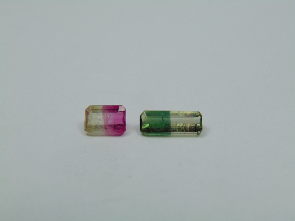 1.32ct Tourmaline Bicolor 6x4mm 9x4mm