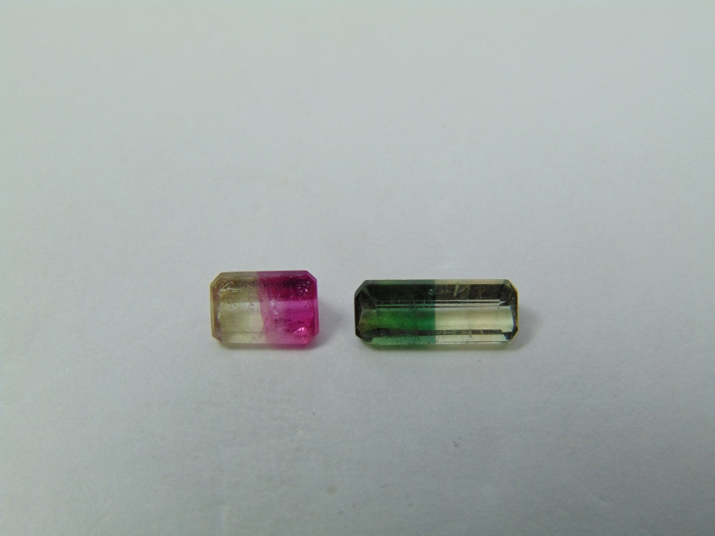 1.32ct Tourmaline Bicolor 6x4mm 9x4mm