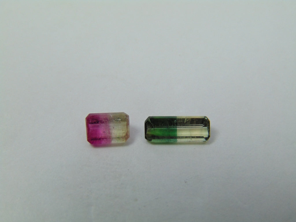 1.32ct Tourmaline Bicolor 6x4mm 9x4mm