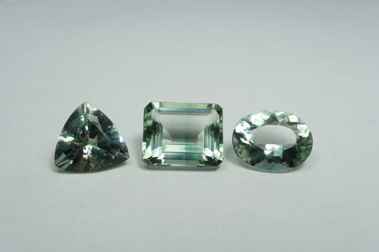 17.84ct Prasiolite 13.5x11mm / 13x11mm / 12mm
