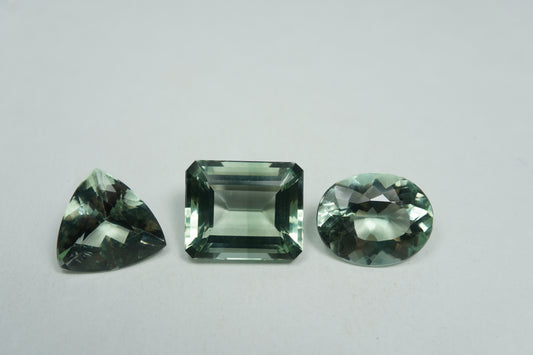 17.84ct Prasiolite 13.5x11mm / 13x11mm / 12mm