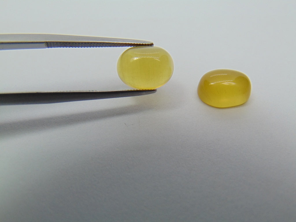 6.20ct Beryl Cabochon Pair 10x7mm