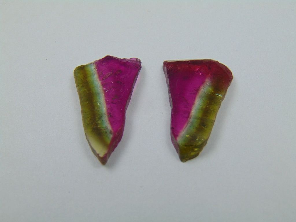 14.15ct Watermelon Tourmaline Pair 21x13mm