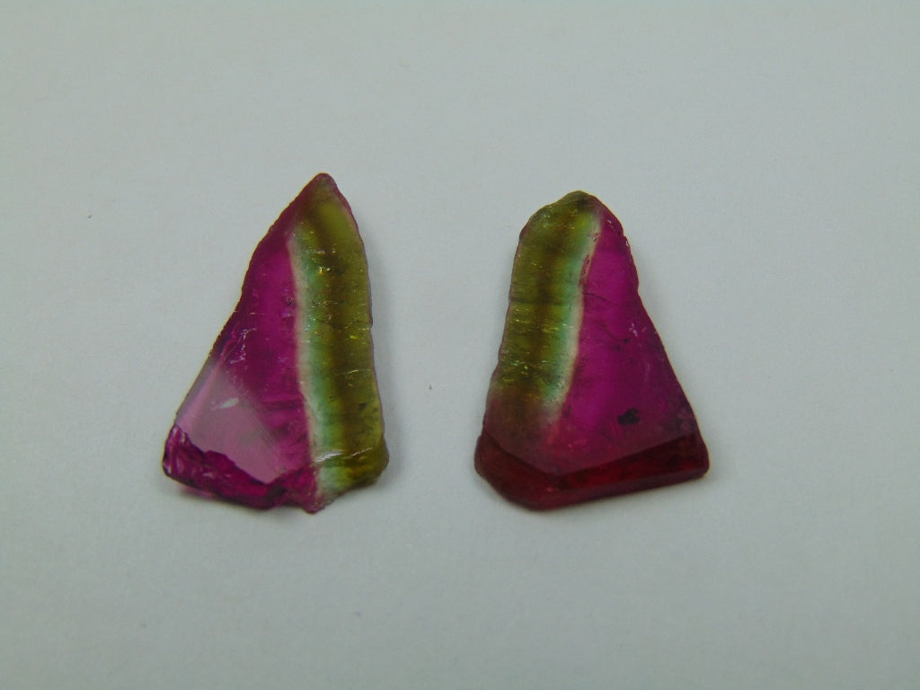 14.15ct Watermelon Tourmaline Pair 21x13mm