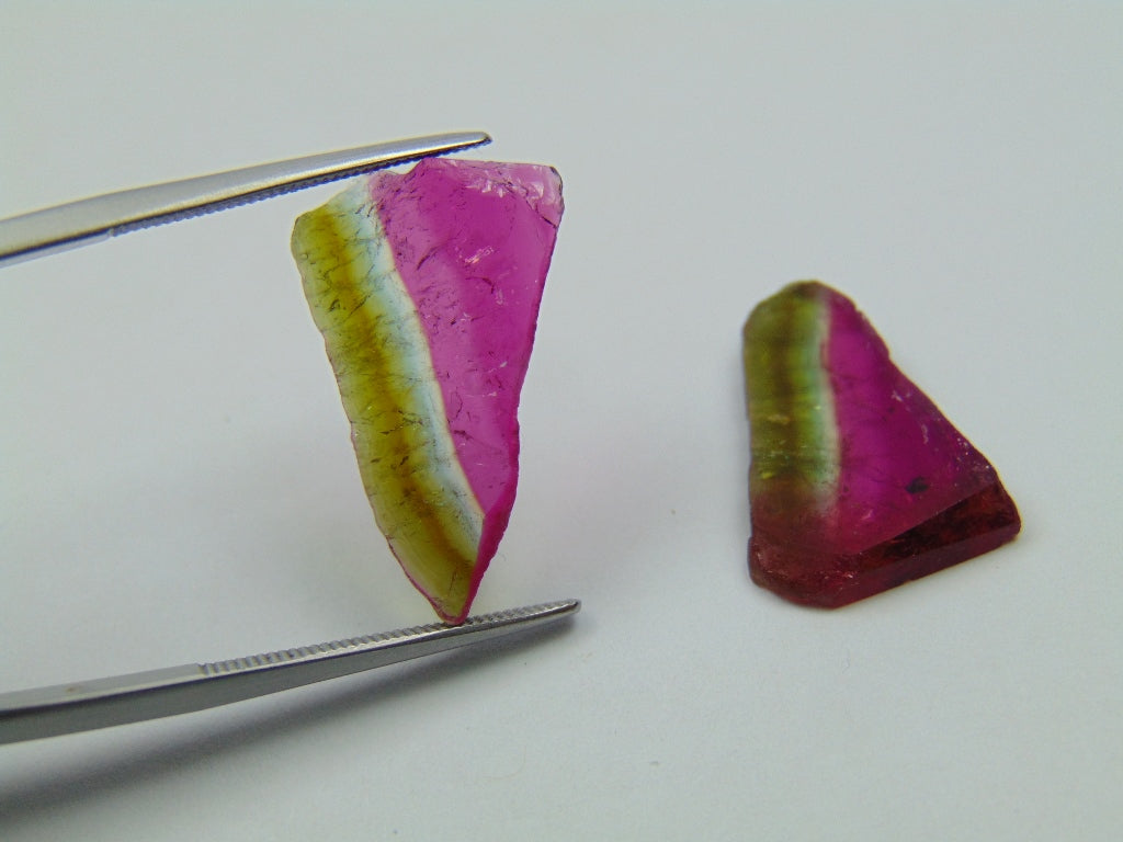 14.15ct Watermelon Tourmaline Pair 21x13mm