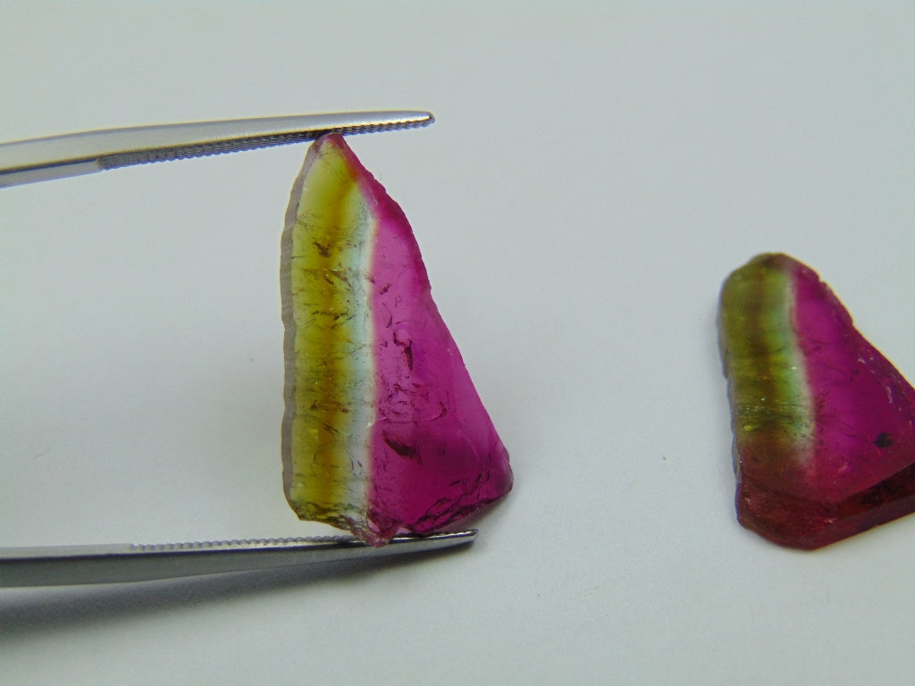 14.15ct Watermelon Tourmaline Pair 21x13mm