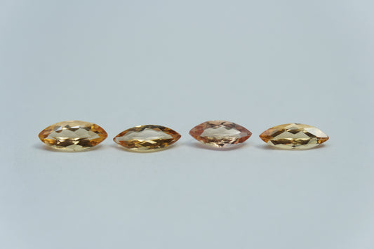 2.38ct Imperial topaz 9x4mm / 9x4mm / 8x4mm / 9x3.5mm