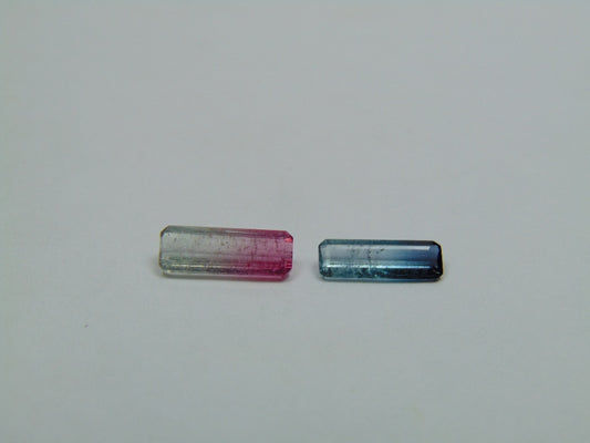 1.75ct Tourmaline Bicolor 11x4mm 10x3mm