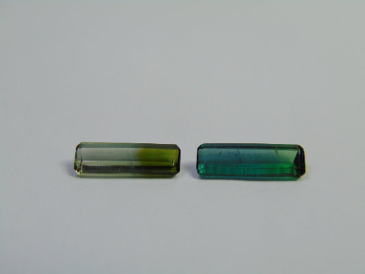 3.20ct Tourmaline Bicolor 14x4.5mm 14x4mm