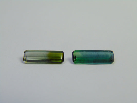3.20ct Tourmaline Bicolor 14x4.5mm 14x4mm