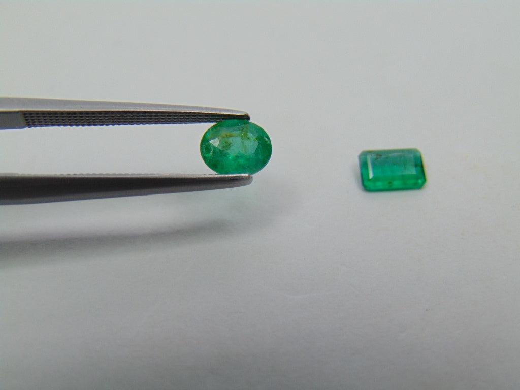 0.86ct Emerald 6x5mm 6x4mm