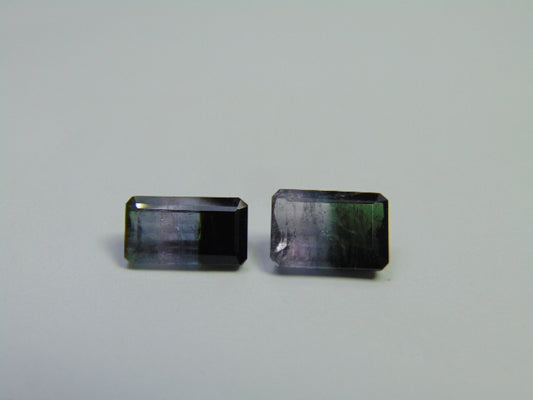 7.64ct Tourmaline Bicolor 11x7mm 11x6mm