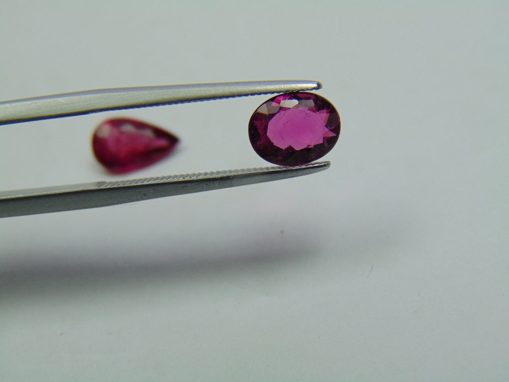 1.90ct Rubellite 9x5mm 7.5x6mm