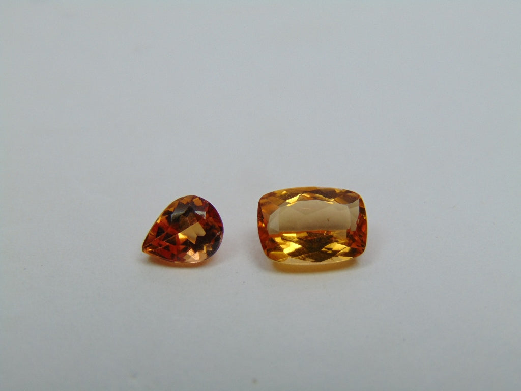 2.15ct Imperial Topaz 6x5mm 8x6mm