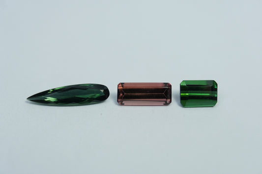 3.95ct Tourmaline mix 16x4mm / 10.5x4mm / 7x5mm