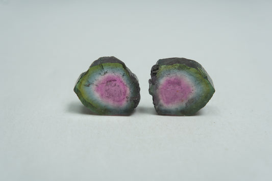 9.87ct Watermelon tourmalines 12x11mm / 11x10.5mm