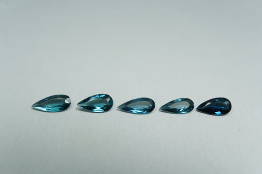 1.37ct Tourmalines blue 8x4mm / 7x3mm / 6.5x4mm