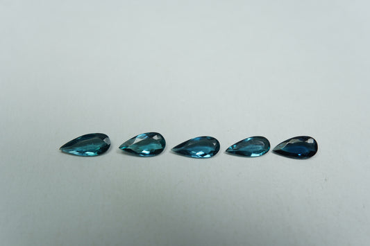 1.37ct Tourmalines blue 8x4mm / 7x3mm / 6.5x4mm
