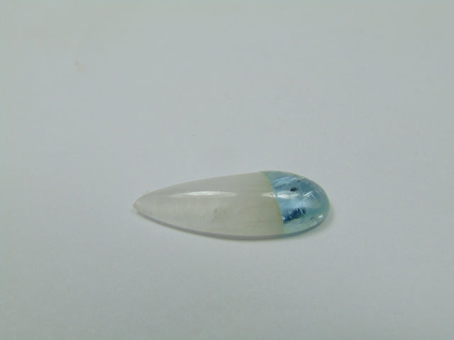 4.10ct Aquamarine Bicolor Cabochon 20x7mm
