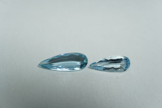 2.54ct Aquamarines 14.5x5mm / 11.5x5mm