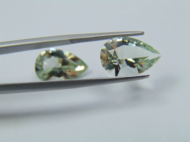 9.95ct Prasiolite Pair 15x10mm