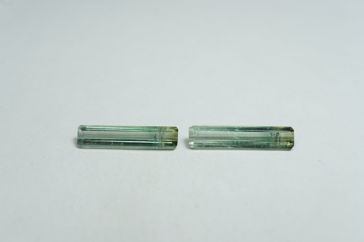3.18ct Tourmaline bicolor 17x3.5mm / 16x3.5mm