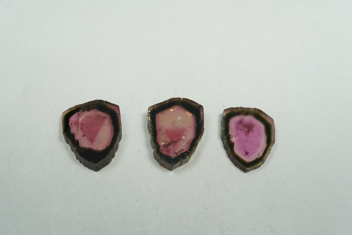 10.45ct Watermelon tourmaline 13x10mm / 12.5x10mm / 12x10mm