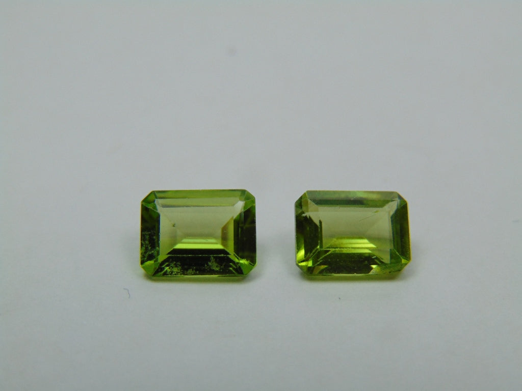 3.05ct Peridot Pair 8x6mm