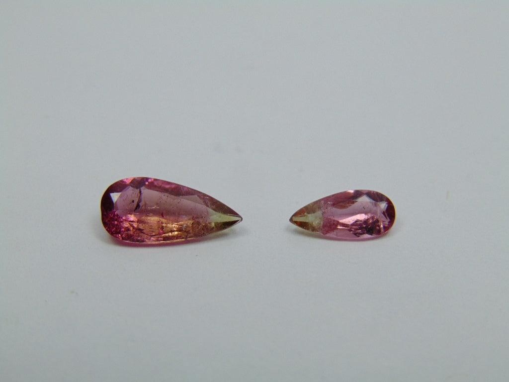 1.85ct Tourmaline Bicolor 12x5mm 9x4mm