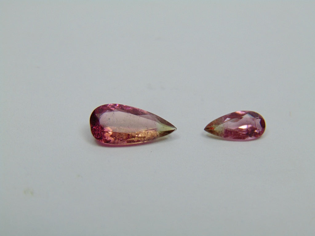 1.85ct Tourmaline Bicolor 12x5mm 9x4mm