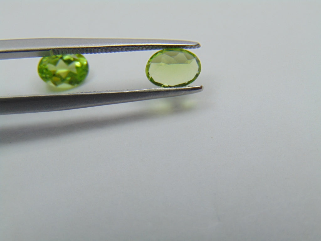 1.90ct Peridot Pair 7x5mm