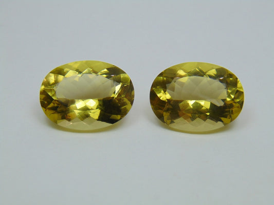 35.70ct Green Gold Pair 21x16mm