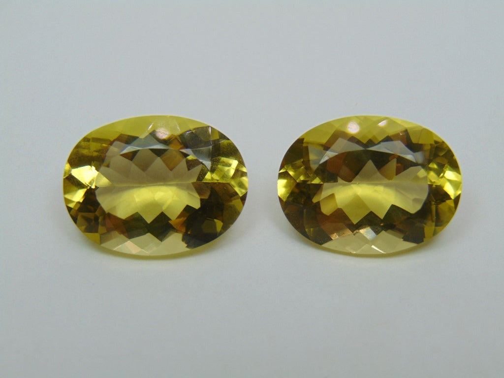 35.70ct Green Gold Pair 21x16mm