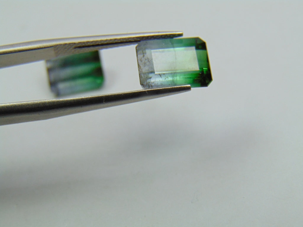 6.55ct Tourmaline Bicolor Pair 10x7.5mm