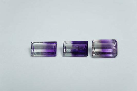 4.28ct Amethyst Bicolor 9x5.5mm / 9x5mm / 9x6mm