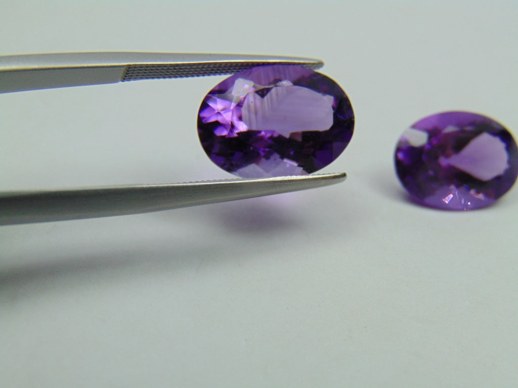 9.95ct Amethyst Bicolor Pair 13x10mm