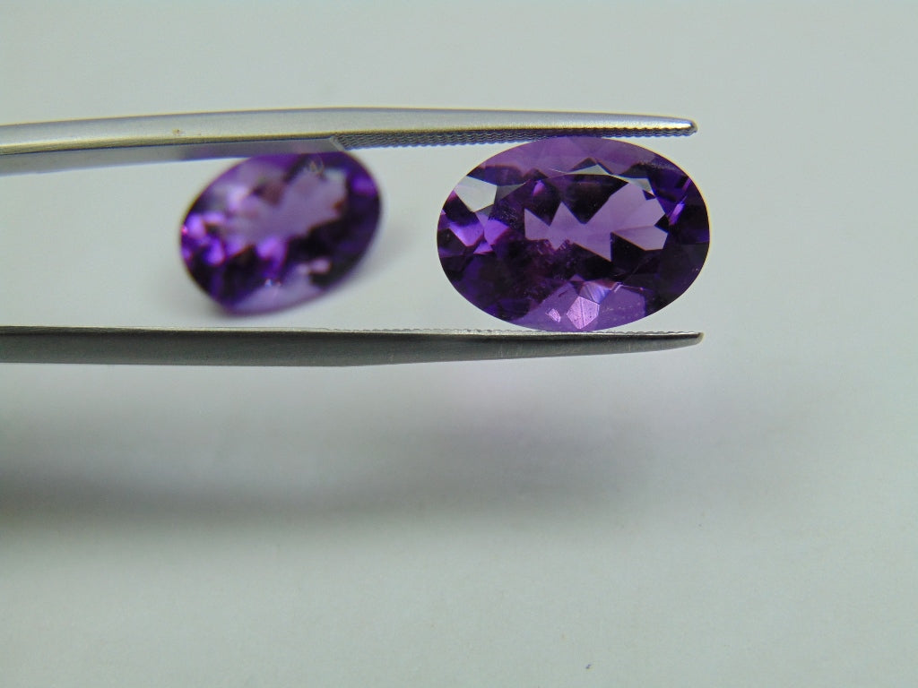 9.95ct Amethyst Bicolor Pair 13x10mm