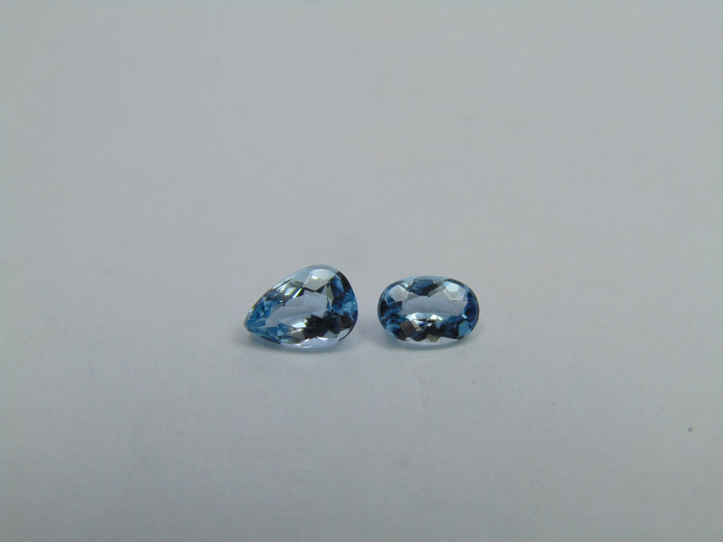 1.14ct Aquamarine 7x5mm 6x4mm