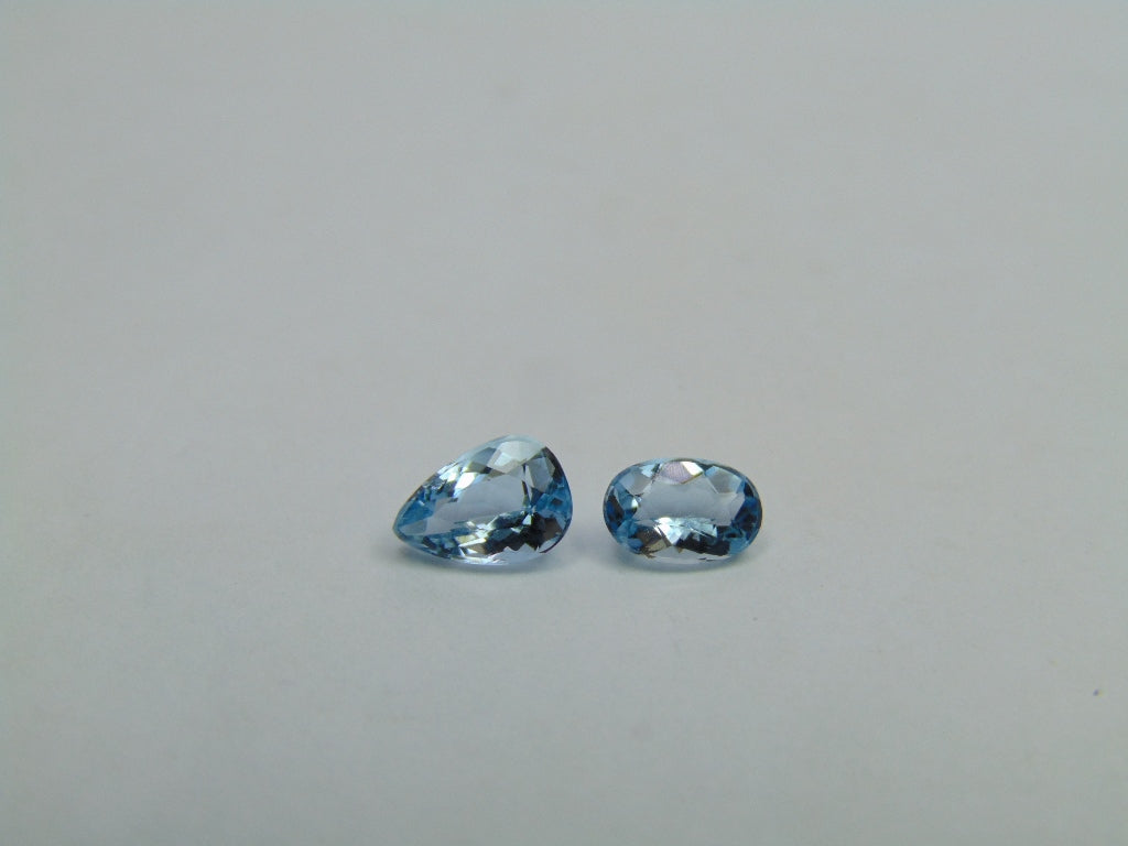 1.14ct Aquamarine 7x5mm 6x4mm