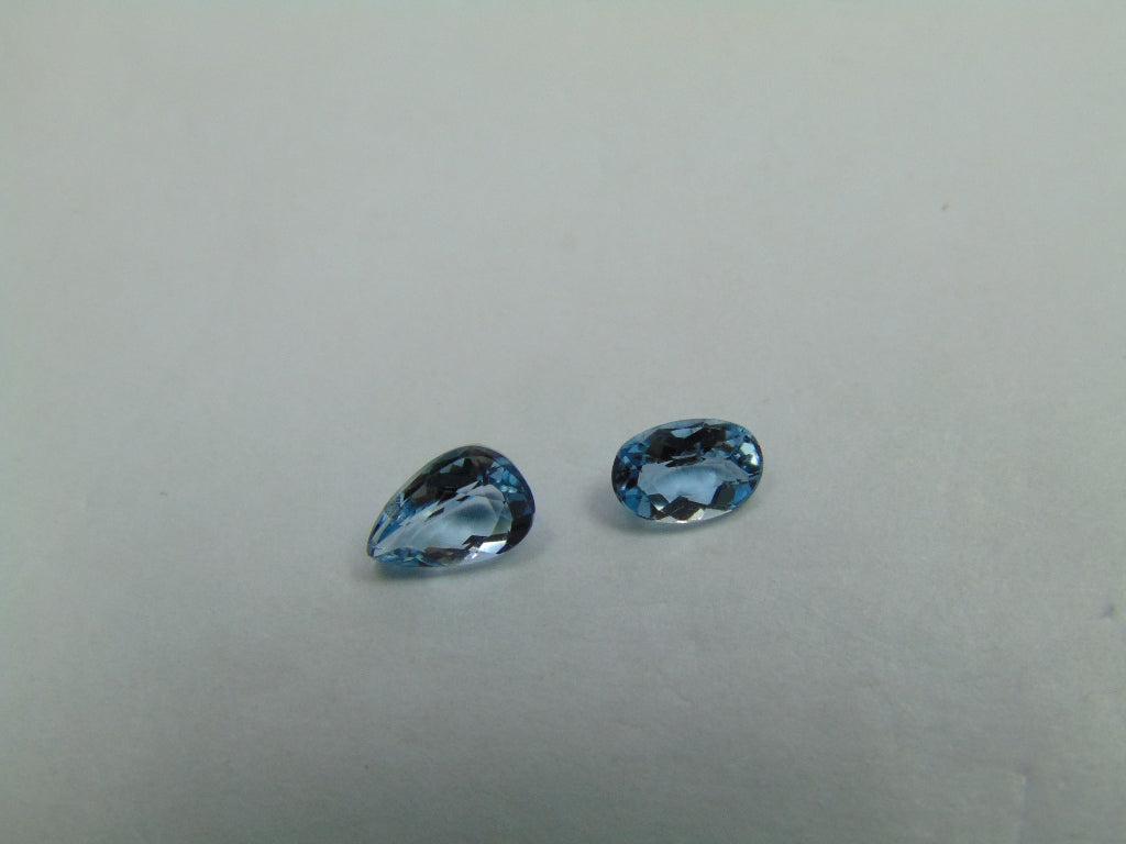 1.14ct Aquamarine 7x5mm 6x4mm