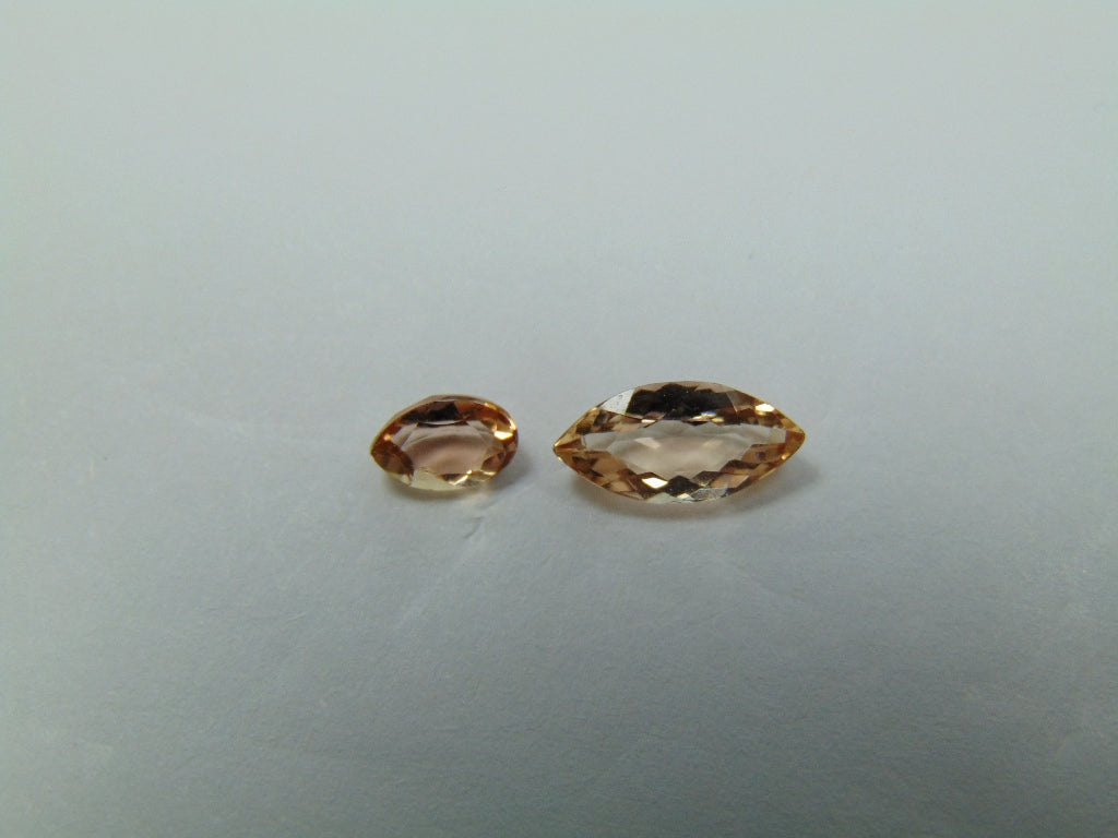 1.72ct Imperial Topaz 5x4mm 9x5mm