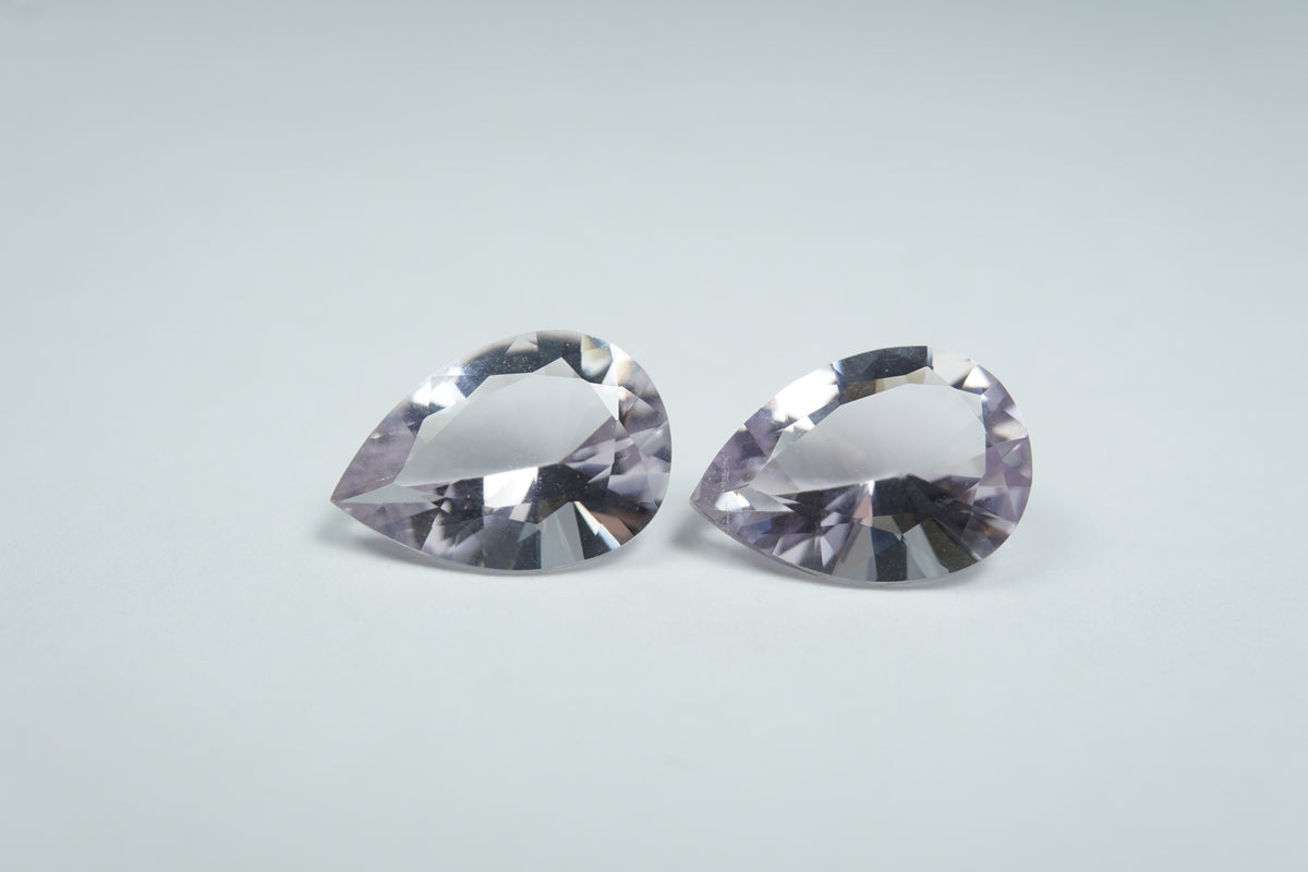 6.65ct Amethyst rose france pair 12x9mm