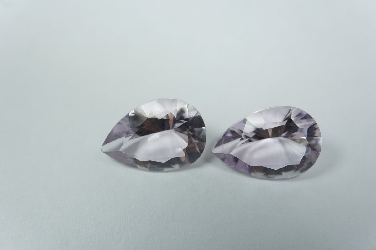 6.65ct Amethyst rose france pair 12x9mm