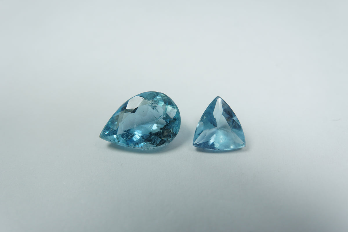 2.90ct Aquamarines 11x8mm / 7mm
