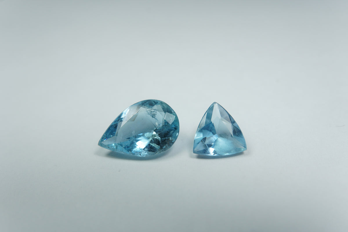 2.90ct Aquamarines 11x8mm / 7mm