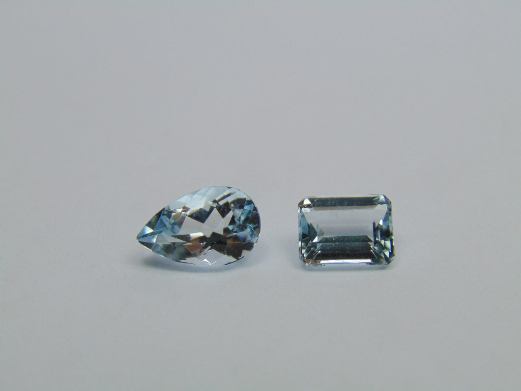 3.35ct Aquamarine 10x7mm 8x6mm