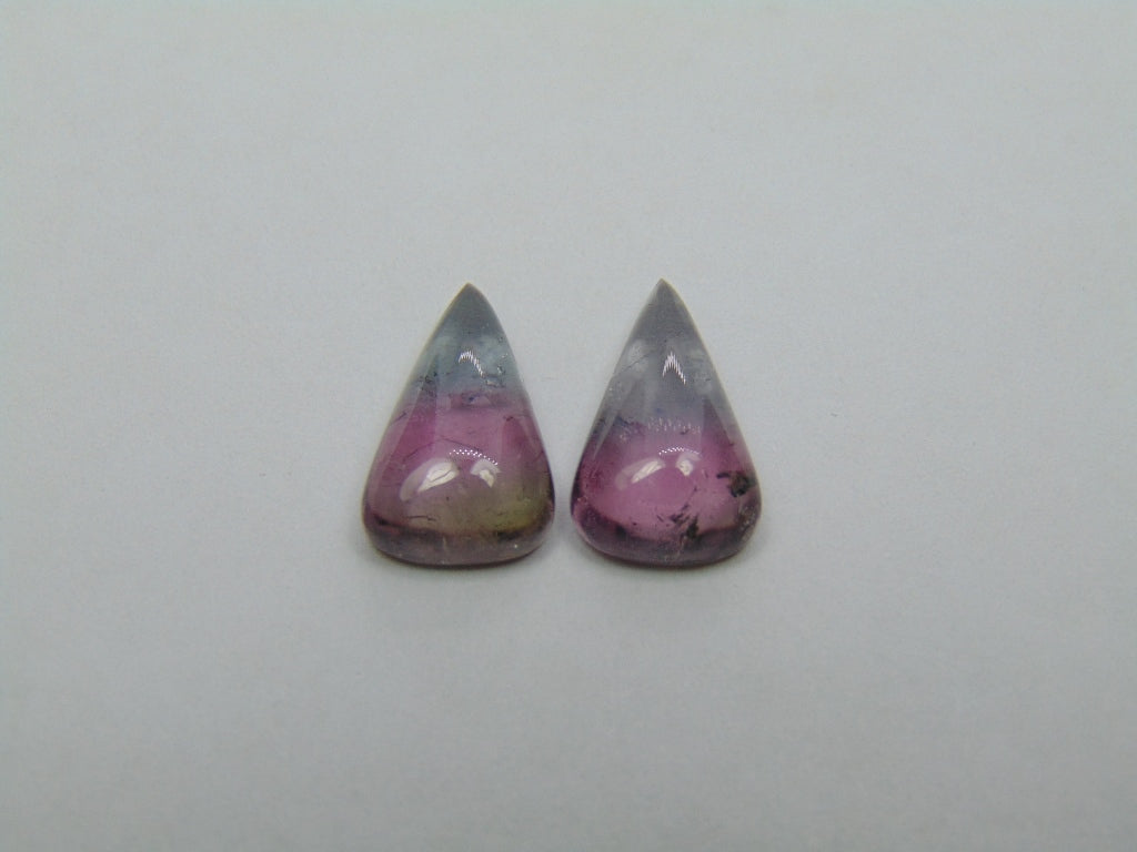 7.75ct Tourmaline Bicolor Pair 14x8mm